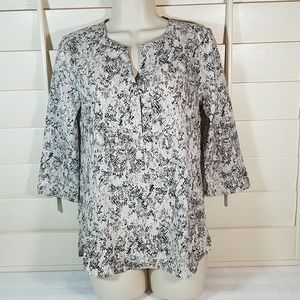 Dana Buchman 3/4 Sleeve Hi-lo Blouse Petite Small